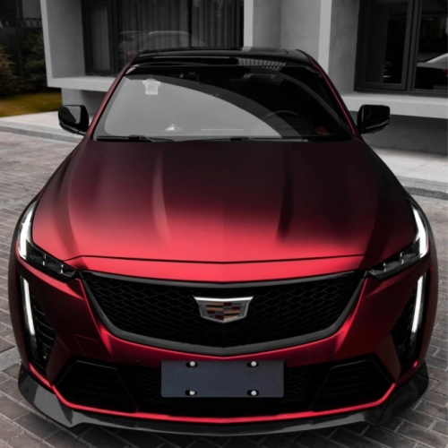 PET Benz Matte Metallic Romance Red Car Vinyl Wrap review 