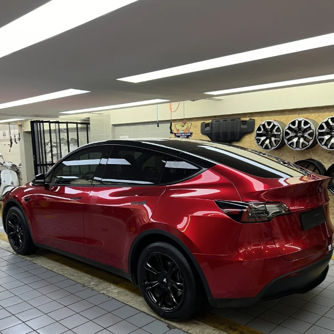 Gloss Metallic Cherry Red Car Vinyl Wrap review Pvdfghy 02