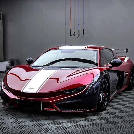 Tesla Gloss PET Cherry Red Car Vinyl Wrap review 