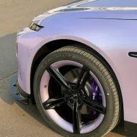 Twin-Color Silver Purple Car Vinyl Wrap  review 1