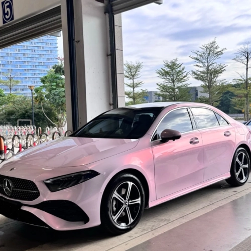 Benz Gloss Flower Yue Fen Diamond Pollen Pink Car Vinyl Wrap review 