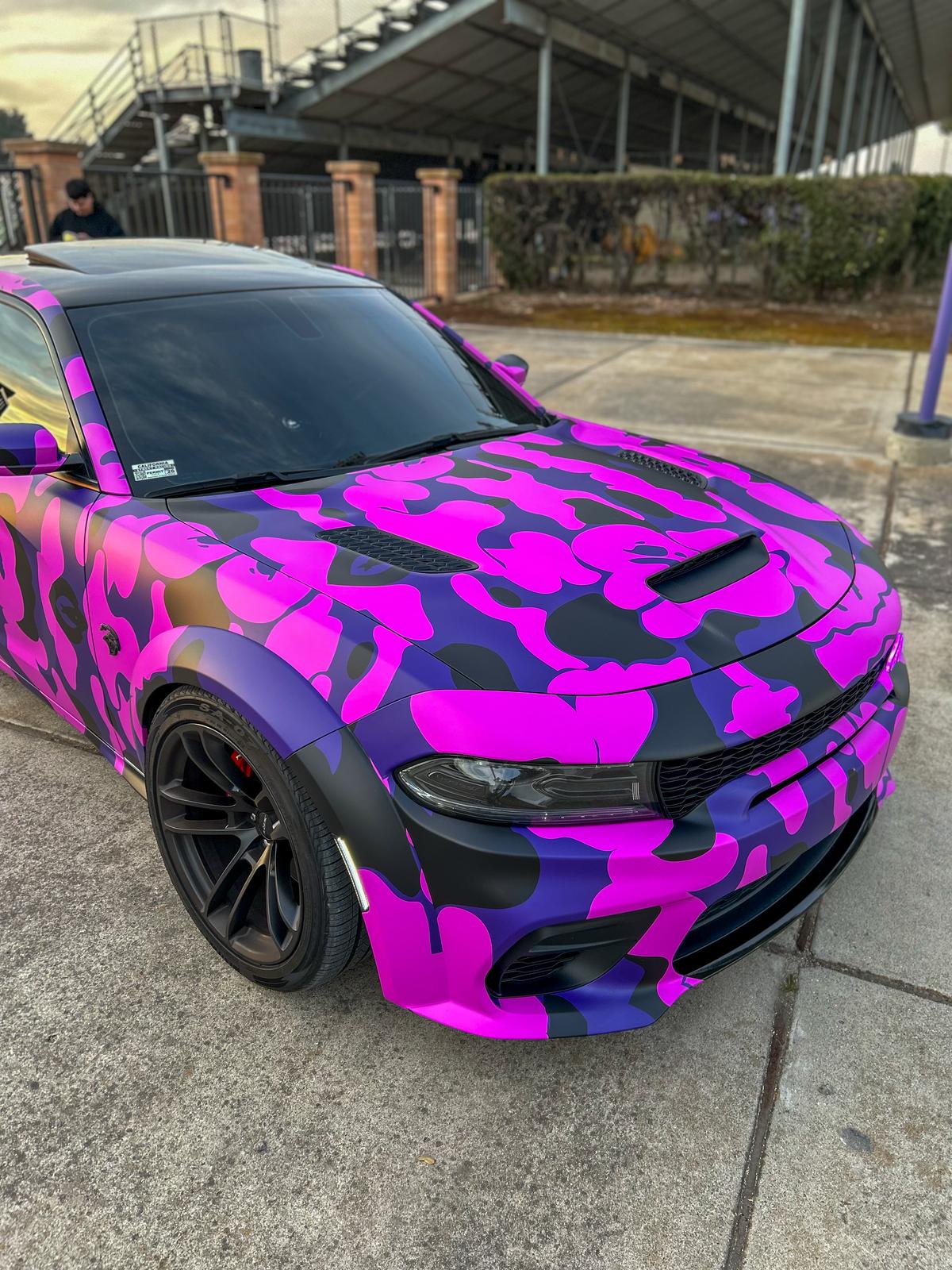 Hellcat Purple Camo Custom Car Vinyl Wrap review fhaet 02