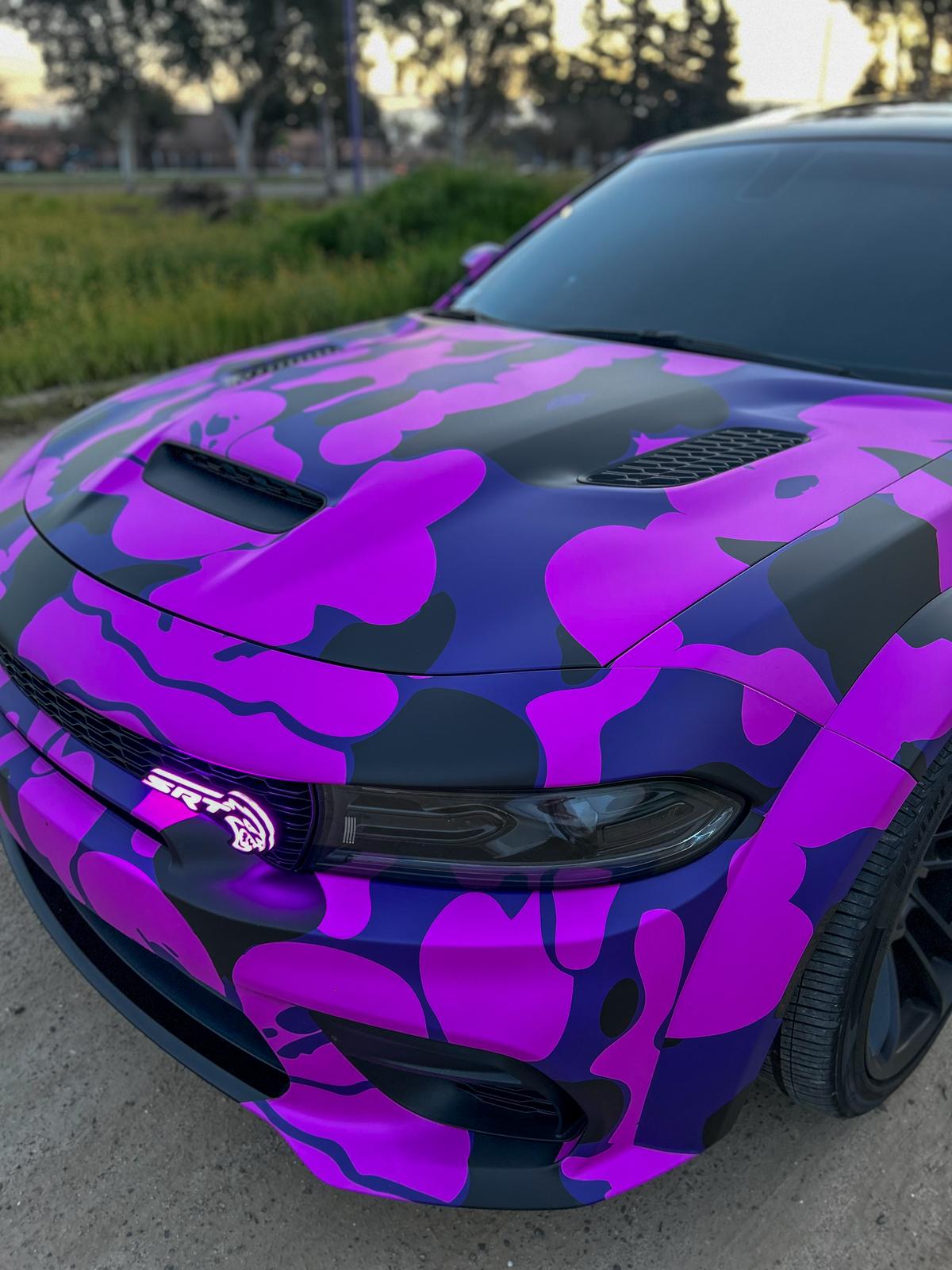 Hellcat Purple Camo Custom Car Vinyl Wrap review fhaet 06