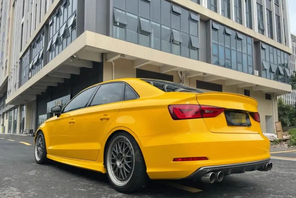 Gloss Sunflower Yellow Car Vinyl Wrap review 1