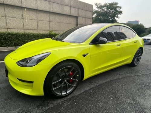 PET Gloss Acid Green Car Vinyl Wrap review 