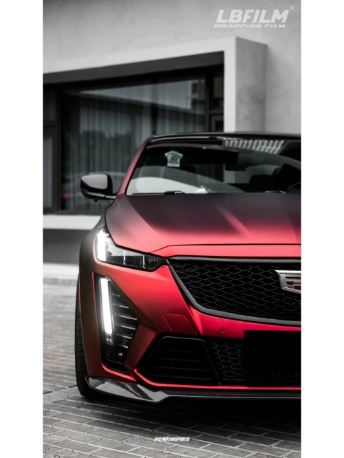 PET Benz Matte Metallic Romance Red Car Vinyl Wrap review 