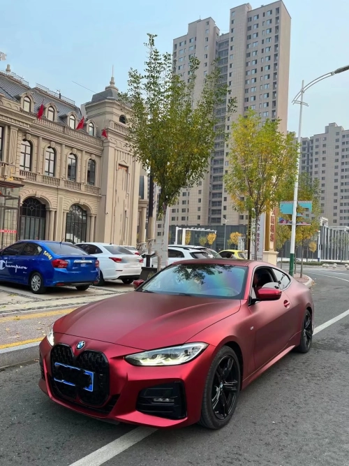 PET Benz Matte Metallic Romance Red Car Vinyl Wrap review 