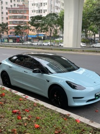 Super Gloss Glacier Blue Car Vinyl Wrap review 1