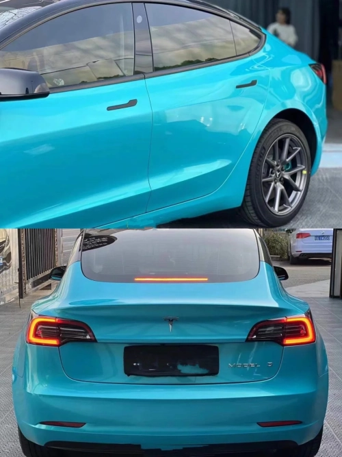 Gloss Metal Paint Lake Blue Car Vinyl Wrap review 