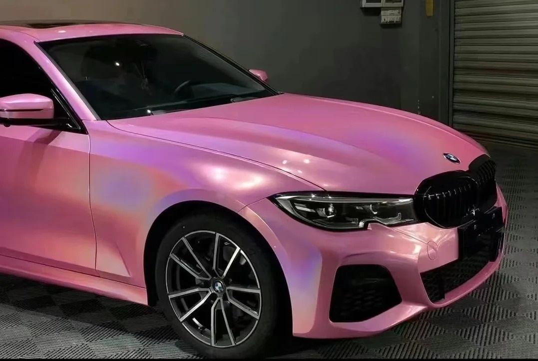 Rainbow Holographic Pink Car Vinyl Wrap review yan 02