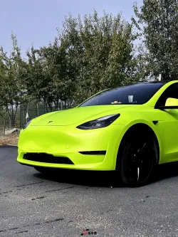 Super Matte Fluorescent Yellow Car Vinyl Wrap  review miao 01