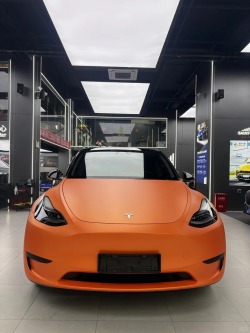 Super Matte Flame Orange Car Vinyl Wrap review donsen 01