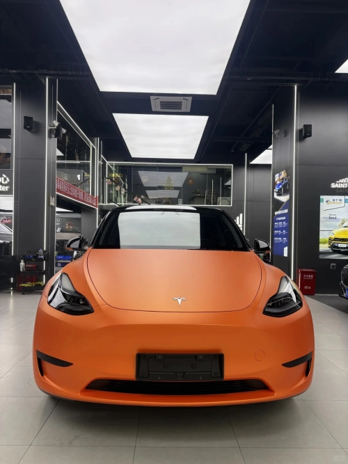 Super Matte Flame Orange Car Vinyl Wrap review 