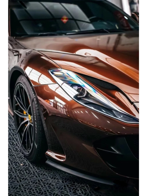 Gloss Metallic Porsche Terra Brown Car Vinyl Wrap review 