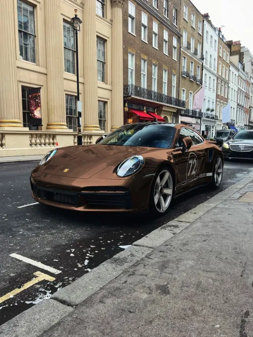 Gloss Metallic Porsche Terra Brown Car Vinyl Wrap review 