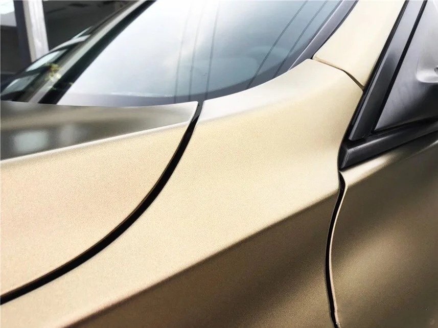 Pure Metal Gold Brown Car Vinyl Wrap review kiki 01