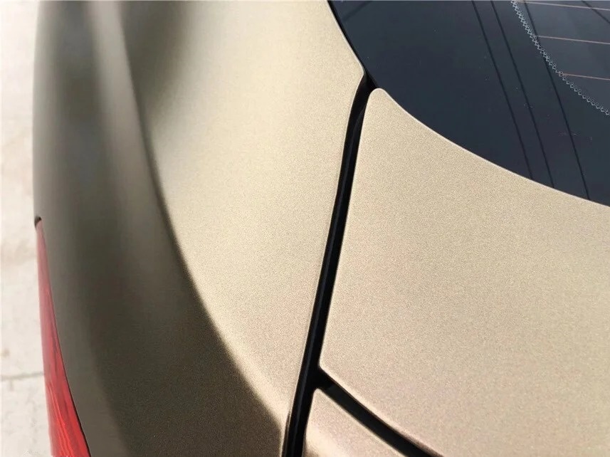 Pure Metal Gold Brown Car Vinyl Wrap review kiki 02