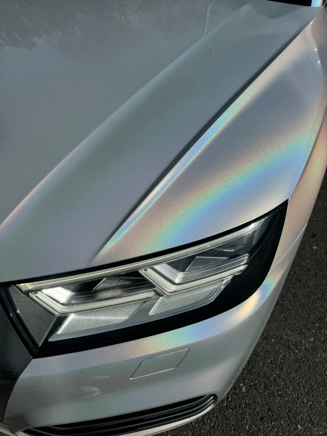 Glossy Laser White Car Vinyl Wrap review newy 01