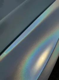 Glossy Laser White Car Vinyl Wrap review 1