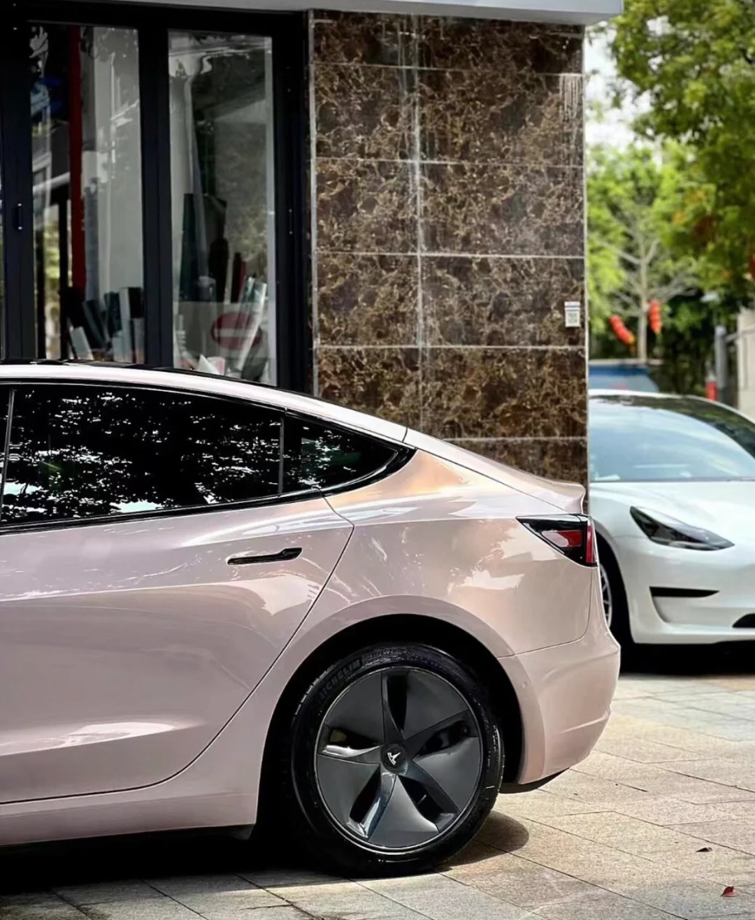 PET Rouge Pearl Pink Car Vinyl Wrap review flower1 02