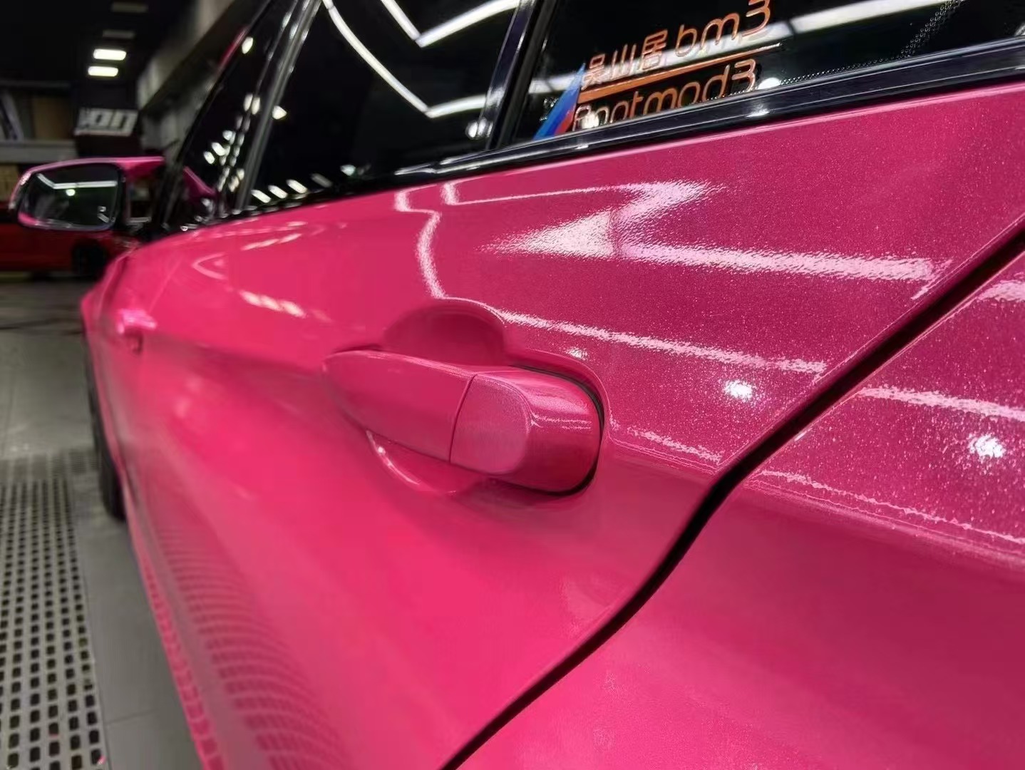 Gloss Sparkle Pink Car Vinyl Wrap  review 3