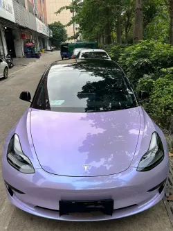 Twin-Color Silver Purple Car Vinyl Wrap  review fetgthy 02