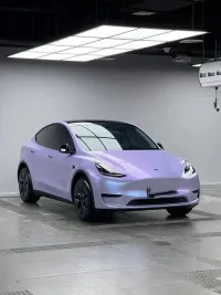 Twin-Color Silver Purple Car Vinyl Wrap  review 1