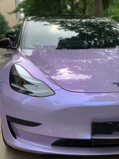 Twin-Color Silver Purple Car Vinyl Wrap  review 
