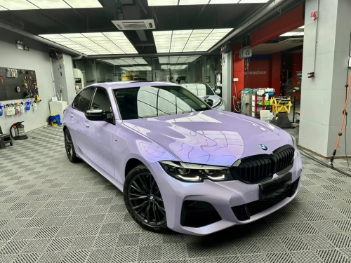 Twin-Color Silver Purple Car Vinyl Wrap  review 