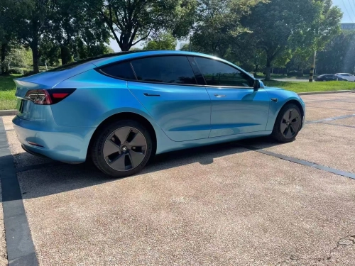 Glossy Laser Blue Car Vinyl Wrap review 