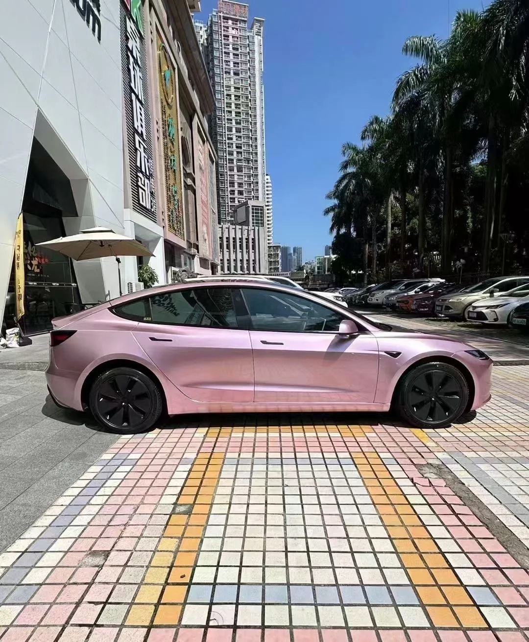 Porsche BMW Tesla  Benz Gloss PET Bentley Passion Pink Car Vinyl Wrap review 0