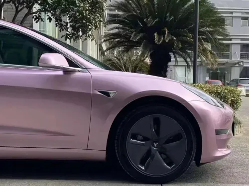 Porsche BMW Tesla  Benz Gloss PET Bentley Passion Pink Car Vinyl Wrap review 