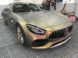 Ultra-Matte Midnight Gold Car Vinyl Wrap review reht 01