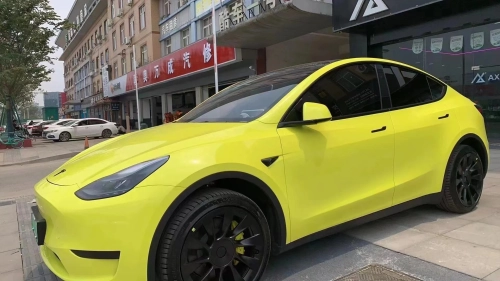 Gloss Crystal Lemon Yellow Car Vinyl Wrap review 