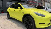Gloss Crystal Lemon Yellow Car Vinyl Wrap review 1