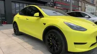 Gloss Crystal Lemon Yellow Car Vinyl Wrap review 1