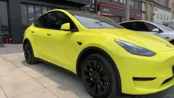 Gloss Crystal Lemon Yellow Car Vinyl Wrap review vdv 02