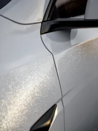 Benz Lexus Glossy PET Sparkle White Car Vinyl Wrap review 1