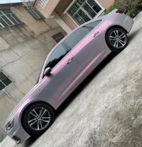 Gloss Metallic Twin Candy Gray Red Car Vinyl Wrap review 0