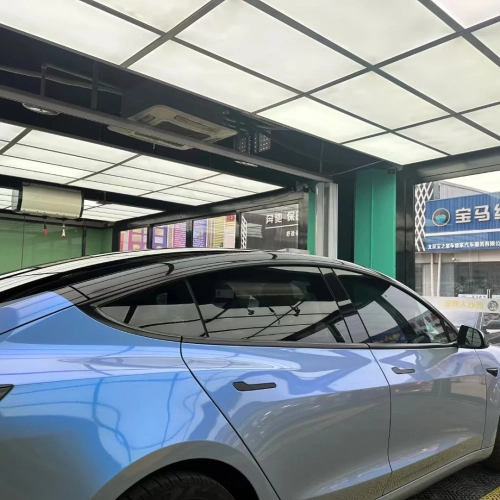 Tesla Gloss Fancy Rock Grey Color Fliper Car Vinyl Wrap review 