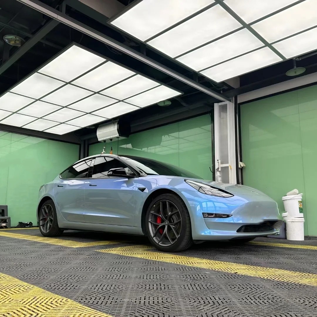 Tesla Gloss Fancy Rock Grey Color Fliper Car Vinyl Wrap review lEFS 02
