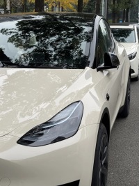 Tesla Benz Gloss Pepper Coopers White Car Vinyl Wrap review 2