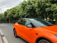 Super Gloss Orange Car Vinyl Wrap review 1