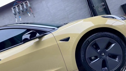 PET Sunbath Yellow Car Vinyl Wrap review 