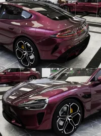 Tesla Gloss PET Cherry Red Car Vinyl Wrap review 2