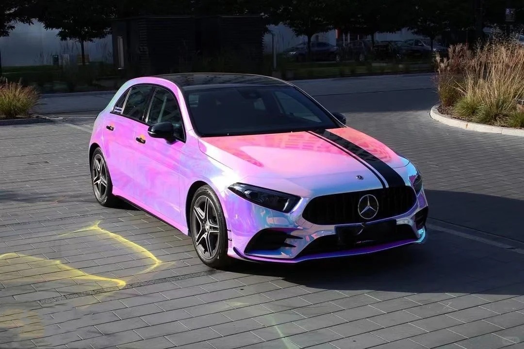 Matte Holographic Rainbow Neo Chrome Car Vinyl Wrap Non-stretchable review fsdgfh 01