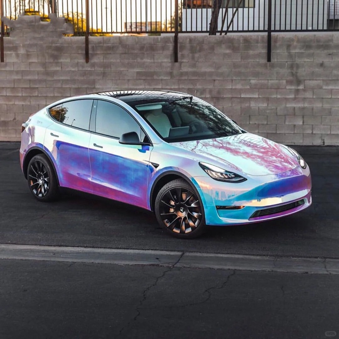 Matte Holographic Rainbow Neo Chrome Car Vinyl Wrap Non-stretchable review dgfd 01