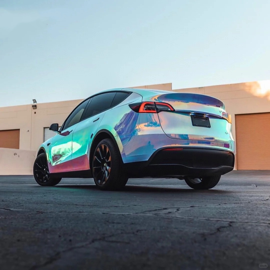 Matte Holographic Rainbow Neo Chrome Car Vinyl Wrap Non-stretchable review dgfd 02