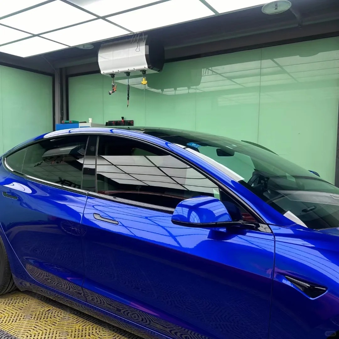 PET Gloss Liquid Ocean Blue Car Vinyl Wrap review 1