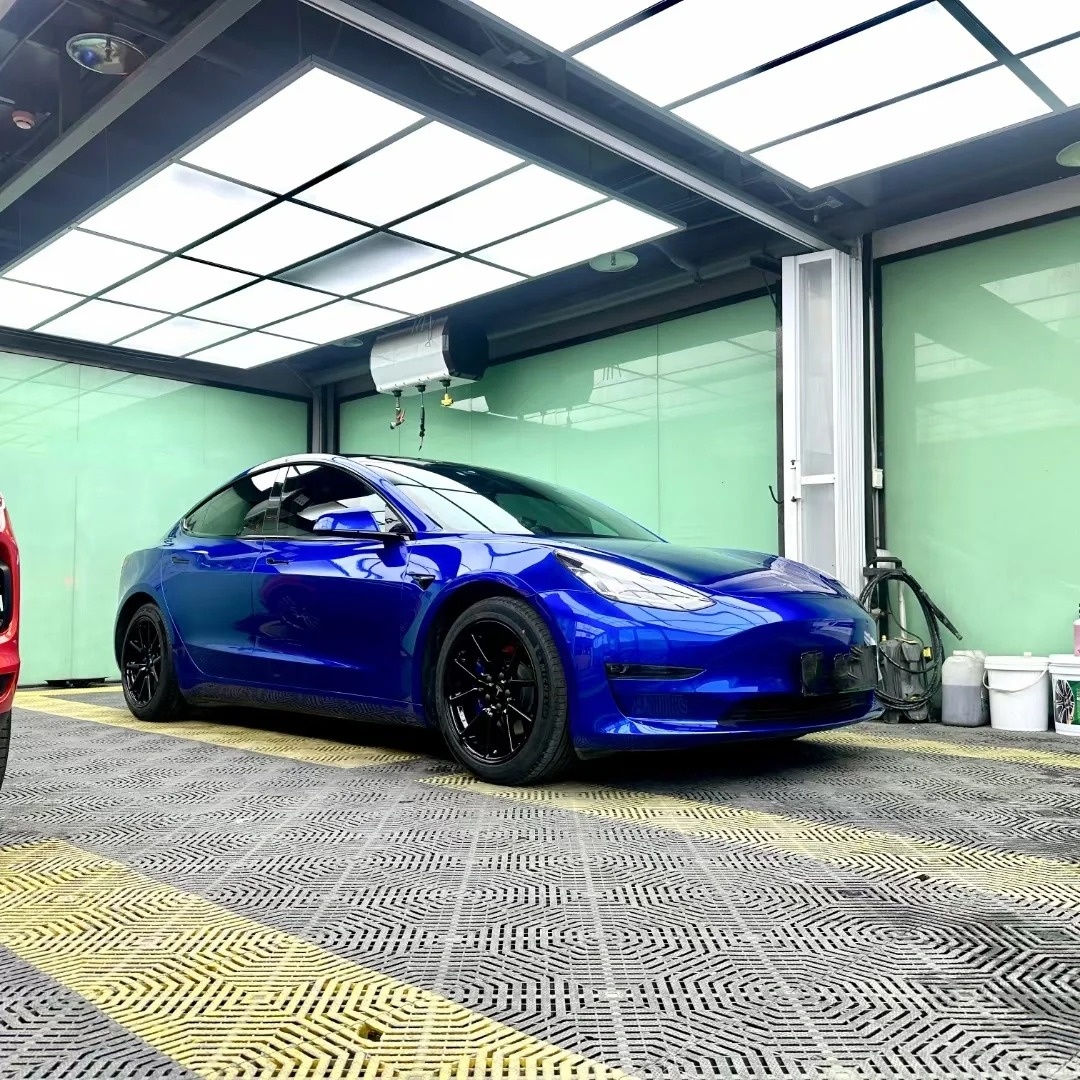 PET Gloss Liquid Ocean Blue Car Vinyl Wrap review 2